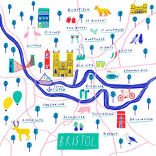 Load image into Gallery viewer, Square Bristol Map Digital Print