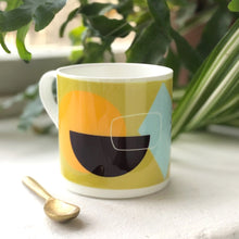 Load image into Gallery viewer, Mustard Abstract Painting Bone China Mug
