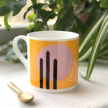 Load image into Gallery viewer, Orange Abstract Painting Bone China Mug
